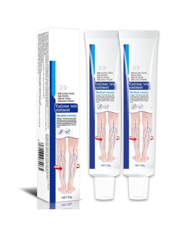 KONGDY Varicose Vein Cream 2 Counts Varicose Veins Improves Blood Circulation Veins Soothing Skin Cream for Legs