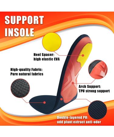 Flat Feet Arch Support Insoles for Men & Women | High Arch Inserts for Plantar Fasciitis & Foot Pain Relief - Anti-Odor Overpronation Solutions - Buy Online on GoSupps.com