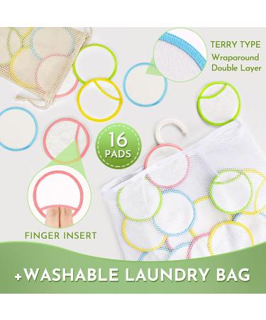 16Pcs Reusable Makeup Remover Pads - Eco-Friendly Bamboo Cotton Rounds for Sustainable Beauty - Buy Online on GoSupps.com