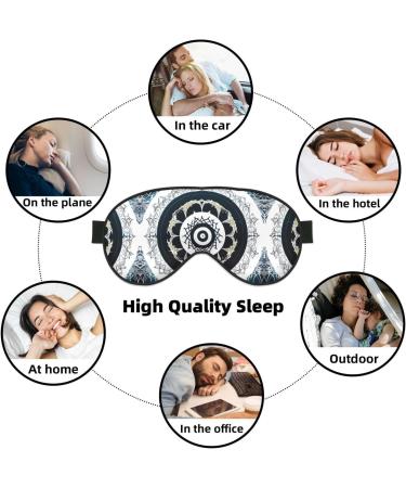 Black and White Round Totem Eye Mask - Soft Adjustable Sleep Mask for Men & Women | Nighttime Comfort - Buy Online on GoSupps.com
