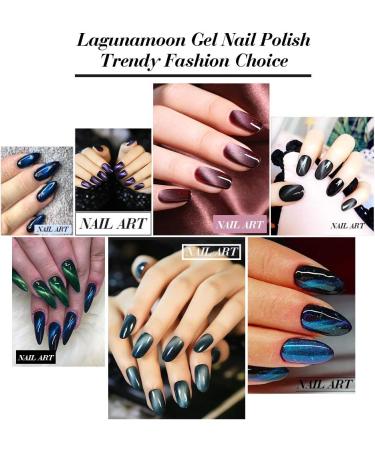 6 Colors Cat Eyes Glitter Gel Nail Polish Set - Long Lasting Salon Quality Kit for DIY Manicure - Lagunamoon 8ml - Buy Online on GoSupps.com