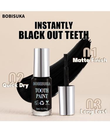 BOBISUKA Black Tooth Paint - Professional Makeup for Cosplay Halloween Theater & Special Effects | Safe Quick Dry Realistic (5 ml - Buy Online on GoSupps.com