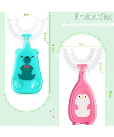 Honeydak Kids U Shaped Toothbrush 6 Pack - Silicone 360 Toothbrush for Ages 2-6 - Half Circle U Type Toothbrush for Toddlers - 3 Classic Styles - Buy Online on GoSupps.com