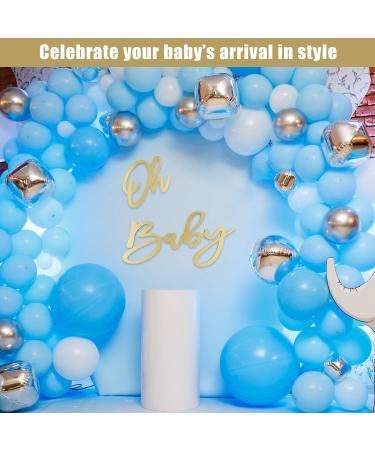 Premium Oh Baby Shield & Banner - Wooden Golden Letter Baby Party Decorations for Boys & Girls - Perfect for Celebrations - Buy Online on GoSupps.com