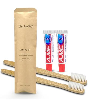 Travel Toothbrushes Kit Bulk - Disposable Bamboo Toothbrushes with 6g Toothpaste | Individually Wrapped Toiletries for Hotels Airbnbs Camping & Travel (100 Pack - Buy Online on GoSupps.com