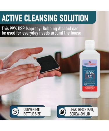 99% Isopropyl Alcohol 16 oz. Bottle - Epic Medical Supply General Purpose Cleaner (2 Pack) - Buy Online on GoSupps.com