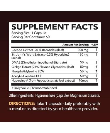 HAVASU NUTRITION Nootropic Brain Supplement with St. John's Wort - Memory, Focus, Clarity - 60 Count - Buy Online on GoSupps.com