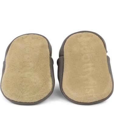 Dotty Fish Soft Leather Baby Shoes | Toddler Boys' Shoes with Non-Slip Suede Soles | Yellow Digger Design | 0-6 Months to 4-5 Years - Buy Online on GoSupps.com