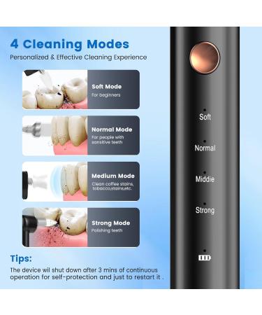 Tooth Polisher NAUQUOHZ Teeth Cleaning Kit for Daily Cleaning & Teeth Whitening for People/Pets 5 Brush Heads 4 Speed Modes Waterproof and LED Light Black - Buy Online on GoSupps.com