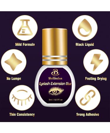 Buy Fast-Drying Black Lash Glue | Waterproof Eyelash Extension Adhesive for Sensitive Eyes - 5ML Professional Use - Buy Online on GoSupps.com