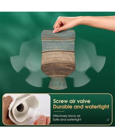 Buy Wood Texture Hot Water Bottle with Lid - Rubber Hot Water Bag for Pain Relief Cramps Foot Warmer & Therapy - Buy Online on GoSupps.com