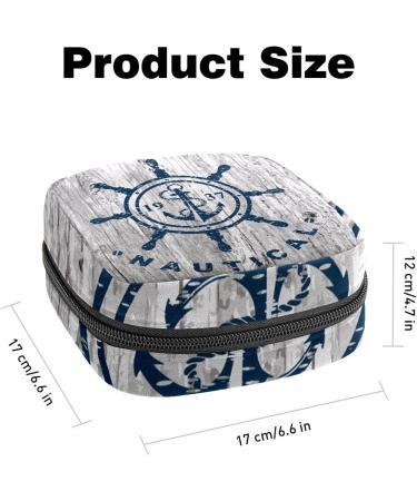 Navy Bathroom Anchor Sanitary Napkin Storage - Period Pocket for Women & Teen Girls | Menstrual Cup Bag - Buy Online on GoSupps.com