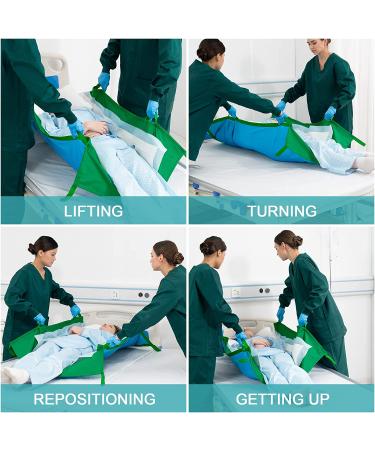 YEARSTAR All-Purpose Transfer Blanket with Handles - Washable & Reusable Transfer Sheet for Elderly & Disabled - Green - Buy Online on GoSupps.com