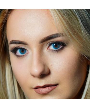 Buy Charmiga Azur Blue Colored Contact Lenses - 0.0 Diopters Soft Hydrogel Annual Wear 2 Lens Pack with Containers - Perfect for a Natural Eye Color Look - Buy Online on GoSupps.com