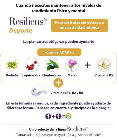 CIENPORCIENNATU RESILIENS DEPORTE 30cap is a dietary supplement in easytoswallow capsules When used consistently it supports normal body functions The package contains 30 capsules This is how it works - Buy Online on GoSupps.com