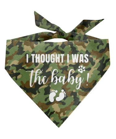 I Thought I was the baby dog bandana Dog Bandana camouflage Dog Scarf Accessories Dog Triangle Scarf Dog Bandana for Small Medium Large Dog Pregnancy Announ Dog Bandana Pet Scarf (B37)