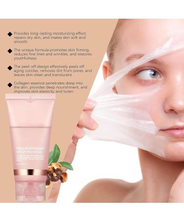 Collagen Night Wrapping Mask Collagen Overnight Wrapping Peel Off Facial Mask Overnight Collagen Wrapping Mask Perfect for Dry & Dehydrated Skin - Korean Skin Care(75ML) - Buy Online on GoSupps.com