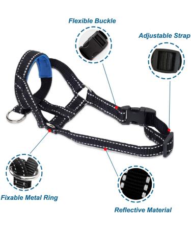 Reflective Dog Handlebars with Seat Belt | No-Pull Solution for Small Medium & Large Dogs (L Blue) - Shop Now! - Buy Online on GoSupps.com