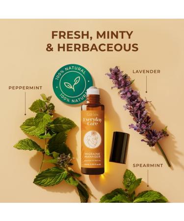 Headache Essential Oil Blend & Migraine Relief Roll On Set - Aromatherapy Grade Essential Oils Set - 2x0.34 fl oz - Gya Labs - Buy Online on GoSupps.com
