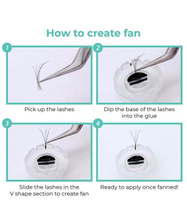 Lyon Lash Glass Lash Tile & Adhesive Holder with Silk Pouch | Reusable Palette for Classic & Volume Lashing | Fan Cups 200 pcs - Eyelash Extension Supplies - Buy Online on GoSupps.com