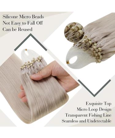 LAAVOO Blond Micro Loop Extensions 1g/S Invisible Remy Hair #60 50g 60cm | Premium Platinblond Microring Extensions - Buy Online on GoSupps.com