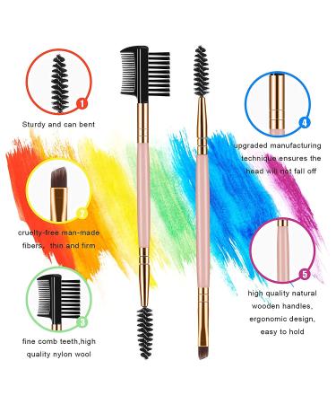 Professional Rose Gold Eyebrow Brush & Comb Set | Precision Eyelash & Eyebrow Makeup Tools for Flawless Application - Buy Online on GoSupps.com