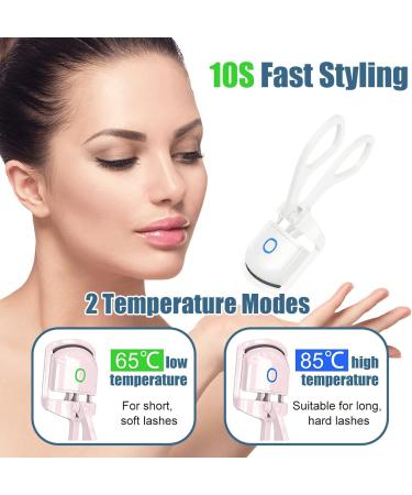 Heated Eyelash Curler - DOPI Electric Curlers with 2 Heating Modes Quick Pre-Heat Perfect Gift for Women & Girlfriend (White - Buy Online on GoSupps.com