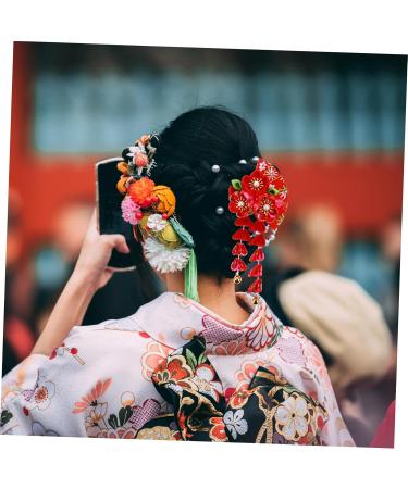 DOITOOL Tassel Bell Hair Accessory Style Hair Clips Black Hair Flower Hair Clip Hair Accessories Black Costumes Makeup Red Alloy Miss Fluffy - Buy Online on GoSupps.com