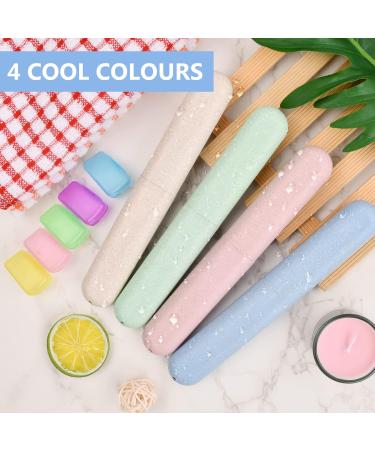 Naseom Portable Toothbrush Case - 4 Pack Travel Container with 5 Protective Toothbrush Head Covers for International Shipping - Buy Online on GoSupps.com