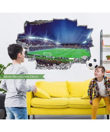 ANHUIB Large 3D Football Stadium Wall Sticker - Boys Bedroom Decor - Soccer Sport Wall Decals for Kids Room - Blue - Buy Online on GoSupps.com