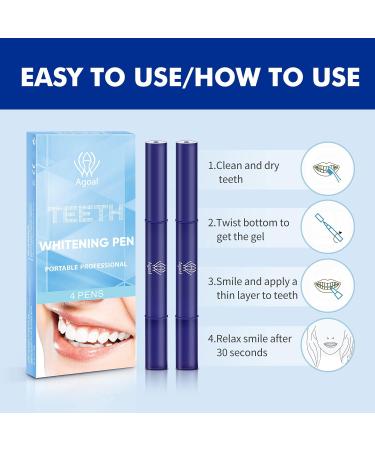 AGOAL Teeth Whitening Pen 4Pcs 20+ Uses, Effective, Painless, No Sensitivity, Travel-Friendly for Beautiful White Smile - Buy Online on GoSupps.com