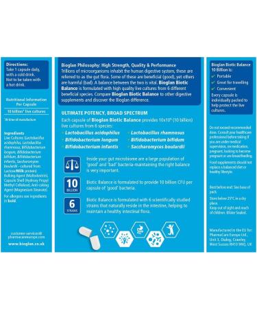 Bioglan Biotic Balance 10 Billion CFU 6 Strains Probiotic - 30 Capsules - Buy Online on GoSupps.com