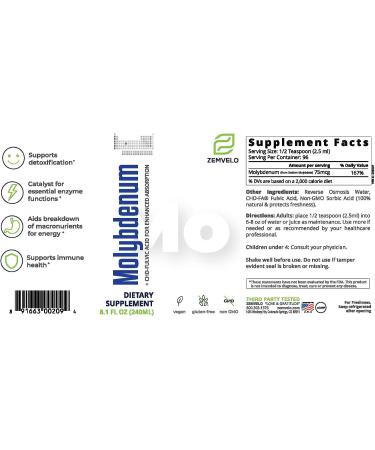 Liquid Ionic Molybdenum - 96 Day Supply Trace Mineral for Energy Support & Restful Sleep - Buy Online on GoSupps.com