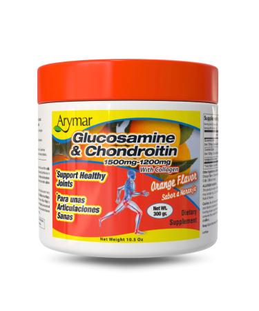 Arymar Glucosamine Chandroitin Powder (1500mg/1200mg) - Joint Health Support Supplement - Helps Maintain Mobility & Flexibility - High Absorption Formula - 300g (10.5 oz)