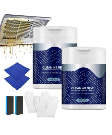 2Pcs Chef Cleaning Powder Heavy Oil Stain Chef Powder Cleaner Stubborn Stains Kitchen Cleaner Heavy Duty Degreaser Powerful All Cleaning Powder for Home