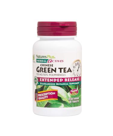 NaturesPlus Herbal Actives Chinese Green Tea Extended Release - 750 mg - Overall Well-Being - 30 Vegetarian Tablets (30 Servings) 30 Tablets (750 mg)