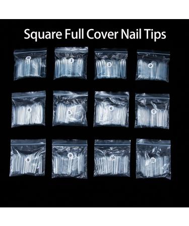 YEEOZOE 504pcs 3XL Press On Nail Tips - Clear Acrylic Extra Long Tapered Square Nails Assortment for Salon and DIY Manicure - Buy Online on GoSupps.com