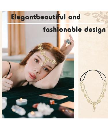 Rhinestone Head Chain Jewelry - Bohemian Style Wedding Headpiece for Women (Gold) - Buy Online on GoSupps.com