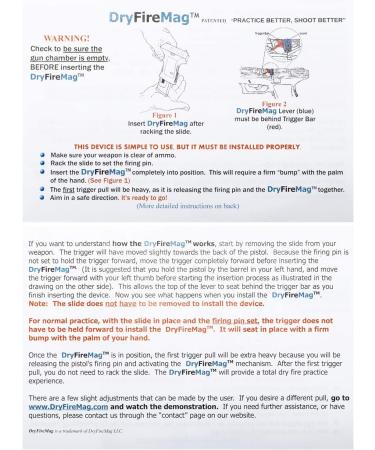 DRYFIREMAG Training Magazine for Glock - Audible & Tactile Simulation - Home Safe Dry Fire Training Solution - Spring Pak Included - Buy Online on GoSupps.com