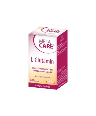 Meta Care L-Glutamine Vegan High Dose Ideally combined with biotin and natural fennel seed extract 60 capsules