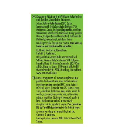 Buy Nature Valley Crunchy Oats & Dark Chocolate - Pack of 5 (5 x 210g) - Healthy Snack for International Shipping - Buy Online on GoSupps.com