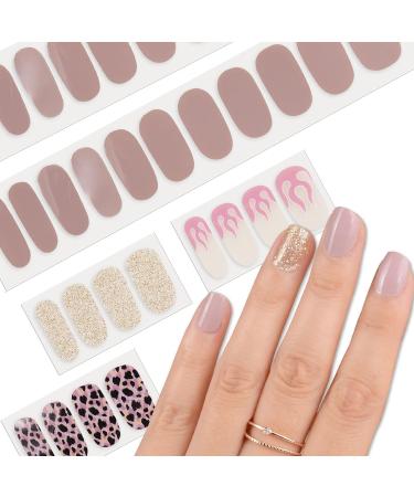 34pcs Pink Gel Nail Wraps Self-Adhesive Stickers for Women - Buy Online on GoSupps.com