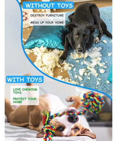 Dog Toys Rope Puppy Teething Chew Toy for Small Dogs Interactive Tug of War Dog Rope Toy for Boredom Dental Health and Relieve Stress (4 pack) - Buy Online on GoSupps.com