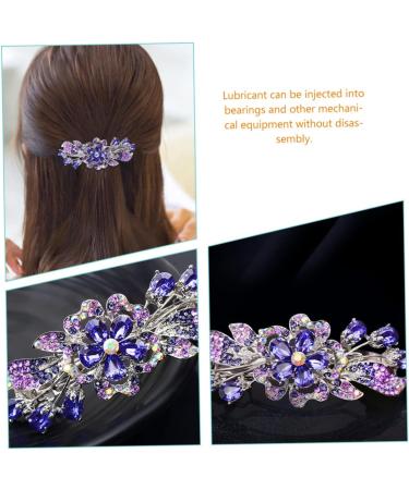 Beaupretty Ponytail Barrettes Holders hairpin rhinestone clip holder flower barrettes purple barrettes metal styling clips rhinestones barrettes alloy Miss aldult flower Back Hair Barrettes - Buy Online on GoSupps.com