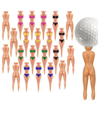 Golf Tees 3" Nude Woman Plastic Golf Tees, Golf Sexy Girl Lady Tees Fun Holder Divot Home Golf Training Random -30P