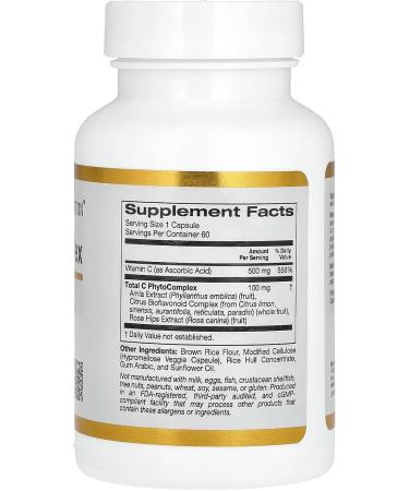 Total C Complex Compatible With California Gold Nutrition 500 mg 60 Veggie Capsules + Bonus Pill Organizer Weekly Pill Organizer Mini - Buy Online on GoSupps.com