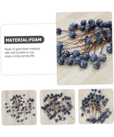 HOMSFOU 100pcs Simulation Blueberry Decoration Artificial Plants Flowers Artificial Berry Stem Embellishments for Crafting Fake Berry with Stem Fake Berry Twig Foam Christmas Small Fruit - Buy Online on GoSupps.com