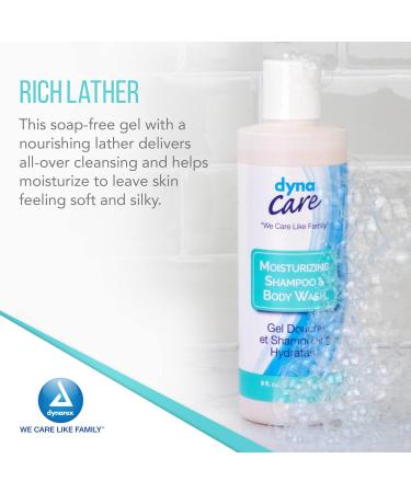 Dynarex Shampoo and Body Wash - Unisex Moisturizing All-in-One Shampoo Body Wash for Skin & Hair - Mild Formula for Sensitive Skin - Tropical Scent - 8 oz. 48 Bottles/Case (Packaging May Vary) - Buy Online on GoSupps.com