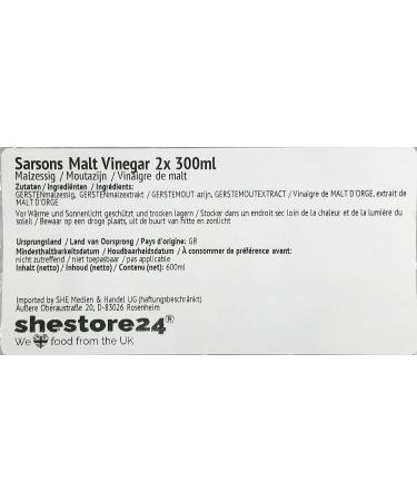 Buy Sarsons Malt Vinegar 600ml - Imported 2x300ml Bottles | Shestore24 International Shipping - Buy Online on GoSupps.com