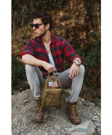 JupiterGear Tactical Military Sling Backpack - Khaki | Adjustable Strap | Outdoor Daypack Backpack - Buy Online on GoSupps.com